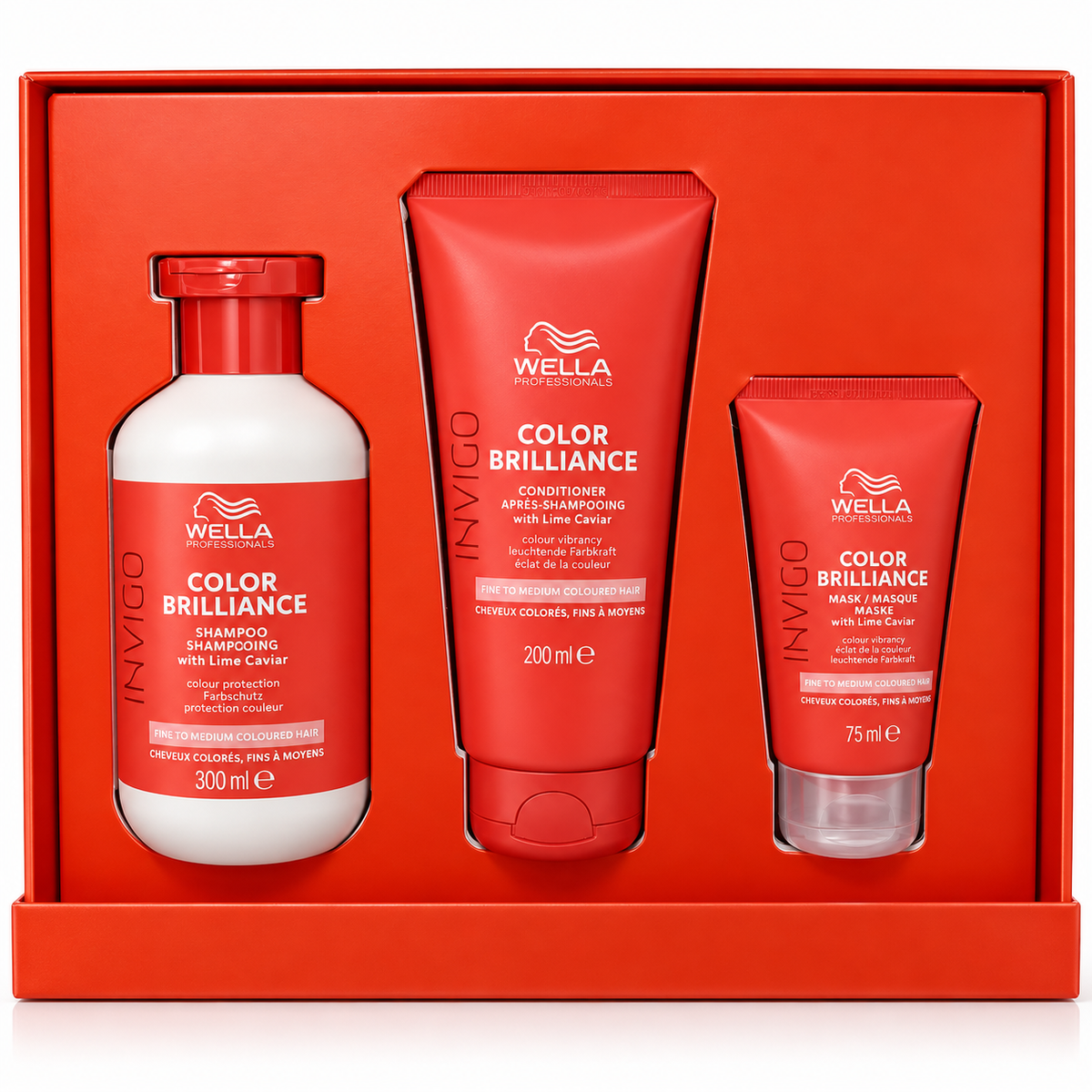 Wella : shampoo color brilliance 300 ml + conditioner 200 ml + maschera 75 ml