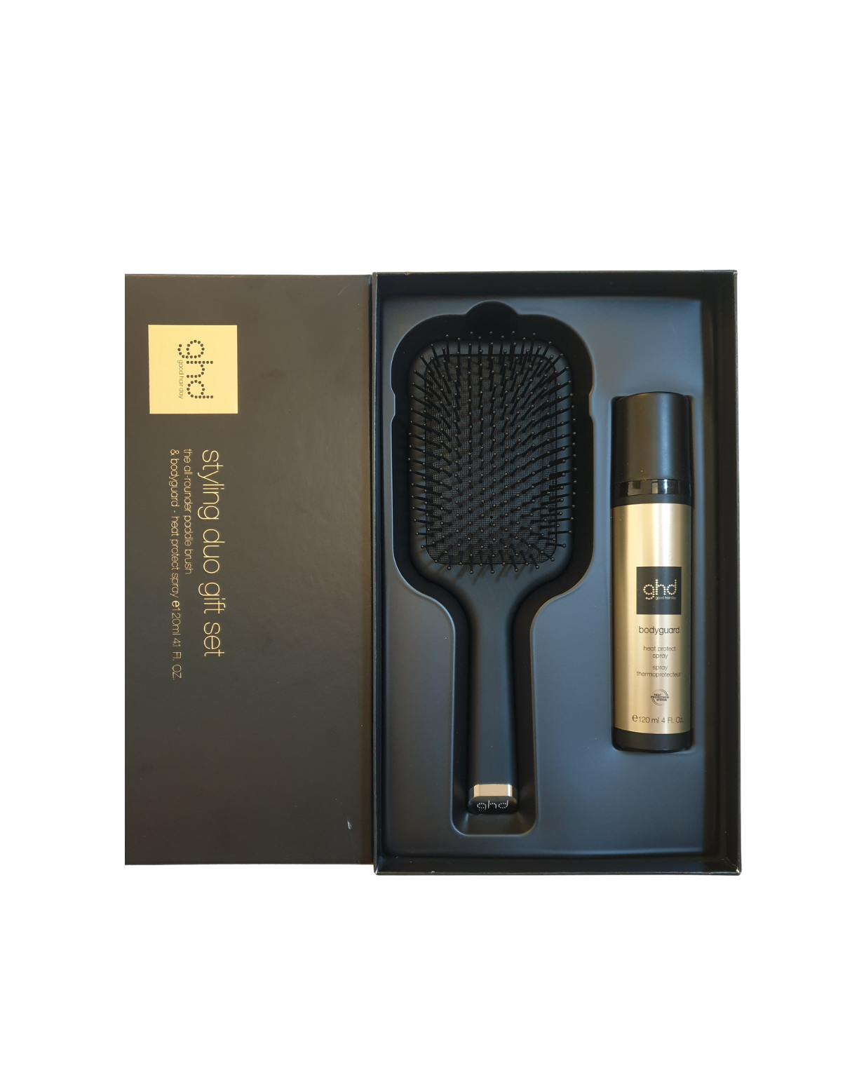 LINEA GHD GIFT SET : PADDLE BRUSH + TERMOPROTETTORE 120 ML